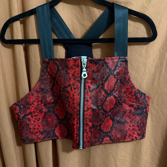 Ragged Priest Faux Snakeskin Leather Crop Top Goth Festival - Picture 1 of 3
